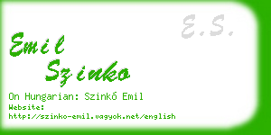 emil szinko business card